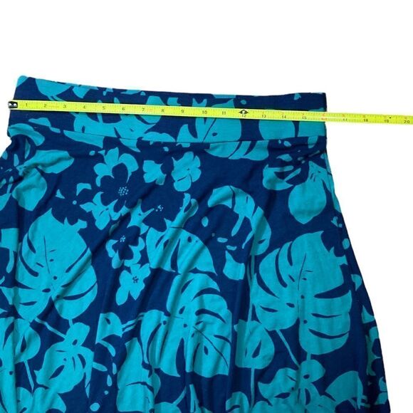 Loft Navy And Turquoise Tropical Floral Skirt, Size M - Picture 5 of 6